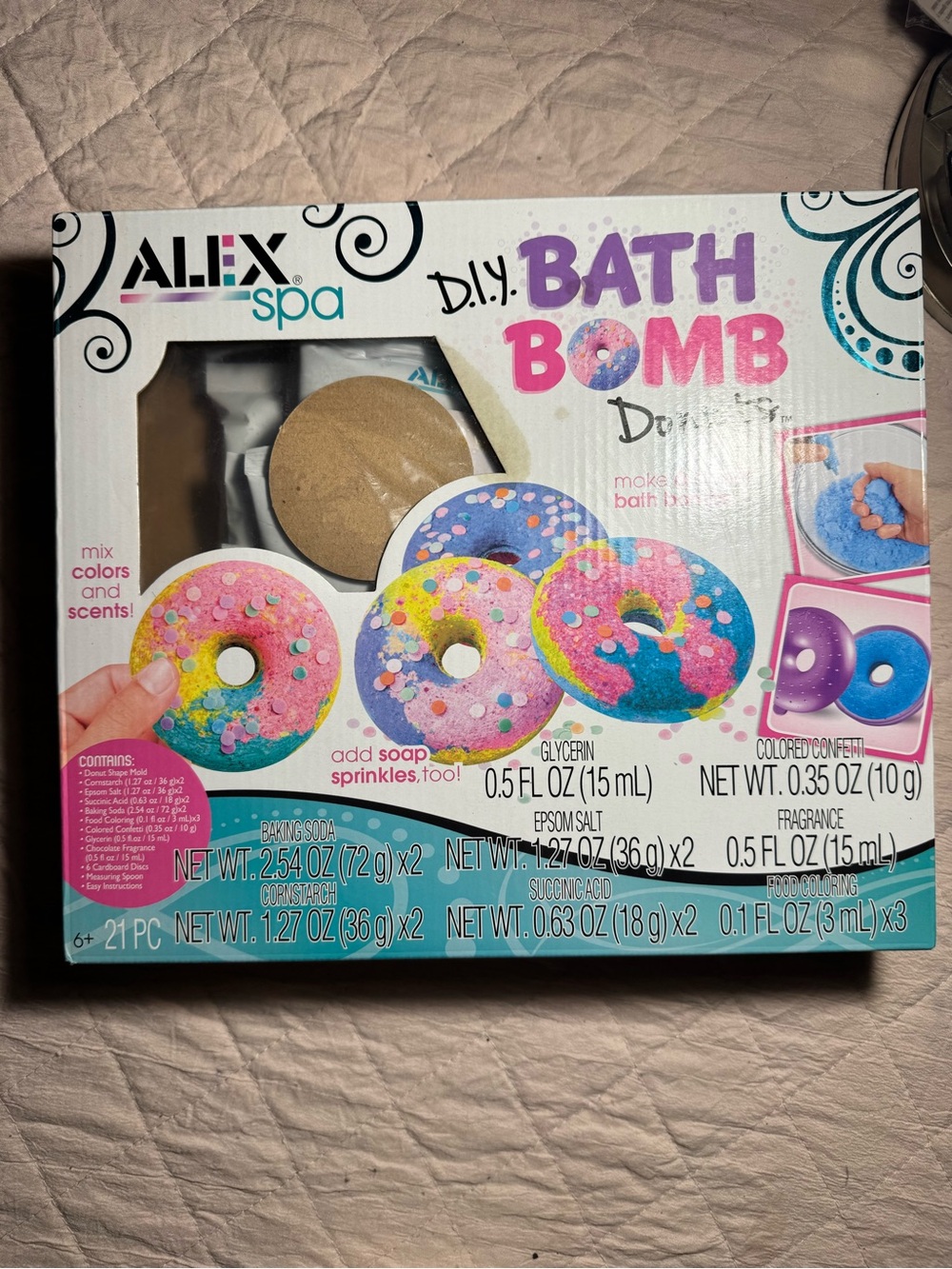 DIY Bath Bomb Donut Kit for Kids - Pink & Blue